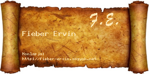 Fieber Ervin névjegykártya